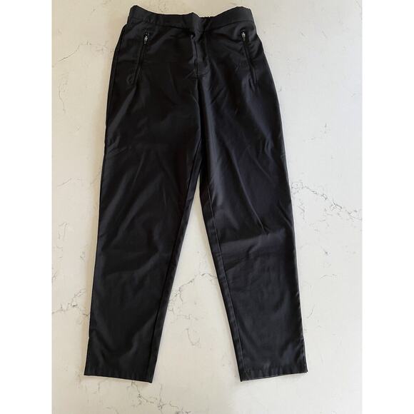 Garnet Hill Recycled Commuter Trousers Athleisure Pants Black Xsmall - Picture 1 of 6
